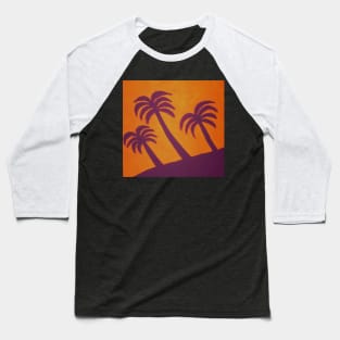 Palm Trees: Purple and Orange Baseball T-Shirt